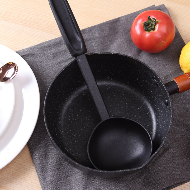 日式雪平锅家用奶锅不粘锅辅食锅日本麦饭石小奶锅汤锅带蒸笼小锅