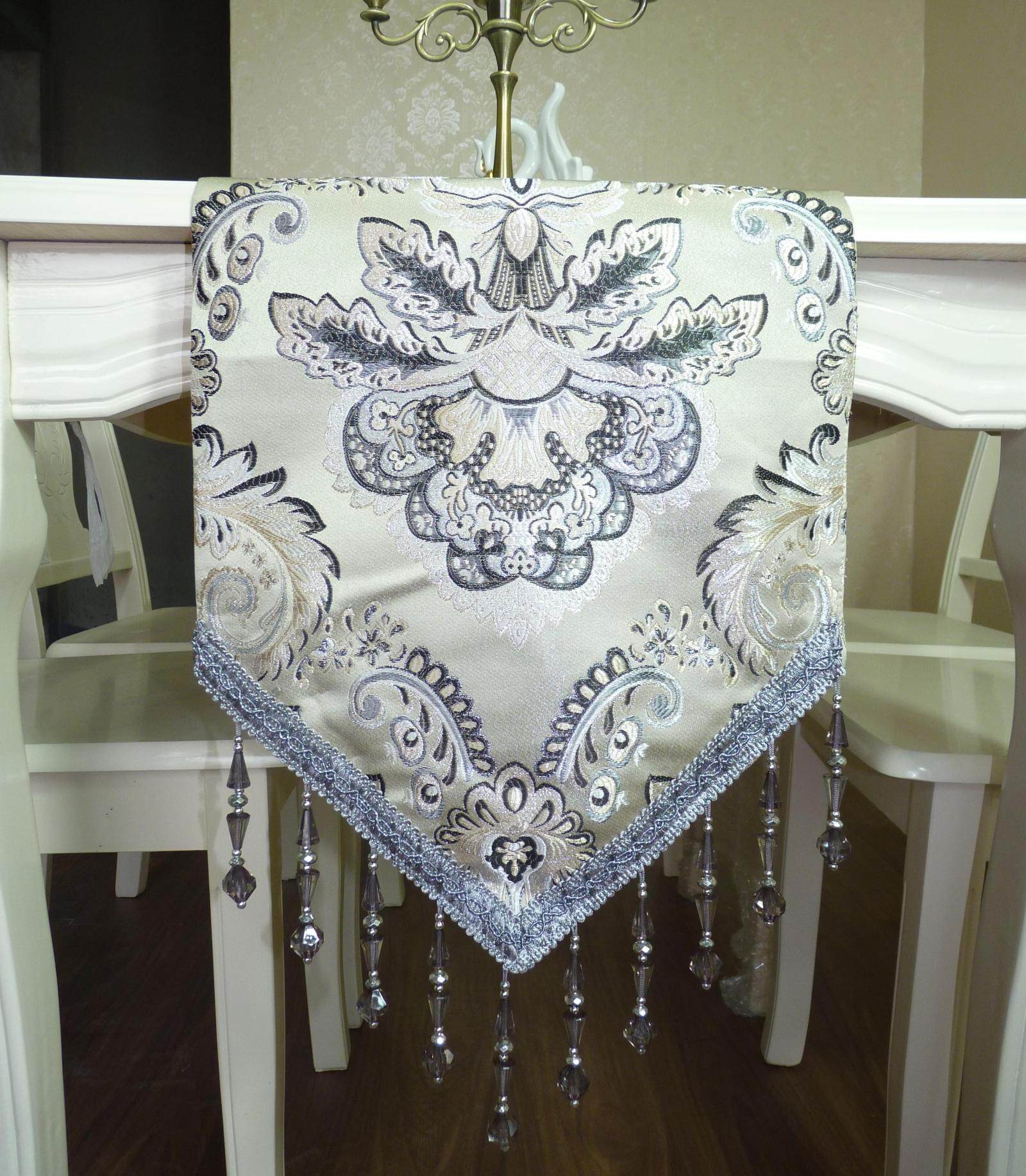 清仓满穗欧式奢华高档多色金丝提花西餐桌布桌旗