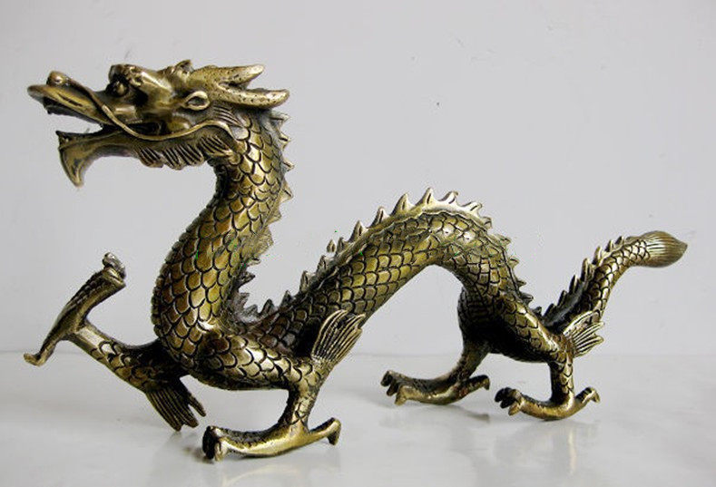 铜龙摆件青龙生肖办公室书房桌面摆设客厅家居装饰摆件