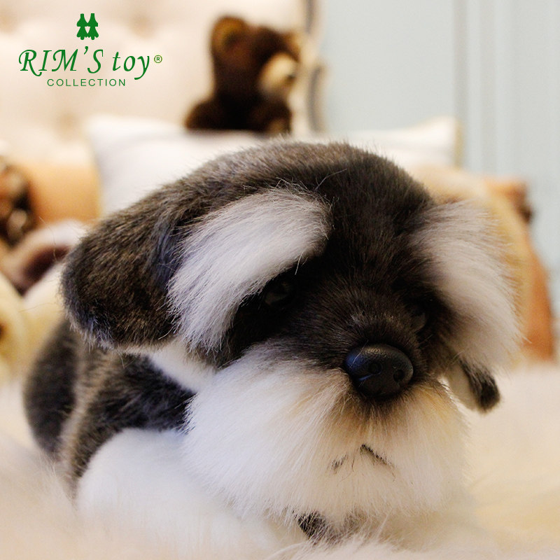 仿真狗玩具雪纳瑞公仔玩偶萌宠毛绒创意礼物节日礼品女友小狗玩具