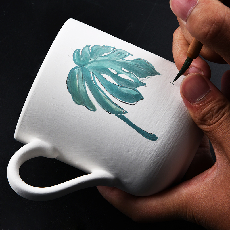 水流流星陶艺艺素淑女杯釉下彩绘创意diy素胎模型制作工具