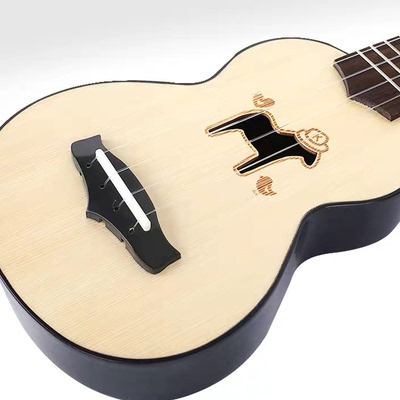 白熊音乐恩雅kaka17寸尤克里里创意原木雕刻口袋小吉他礼物