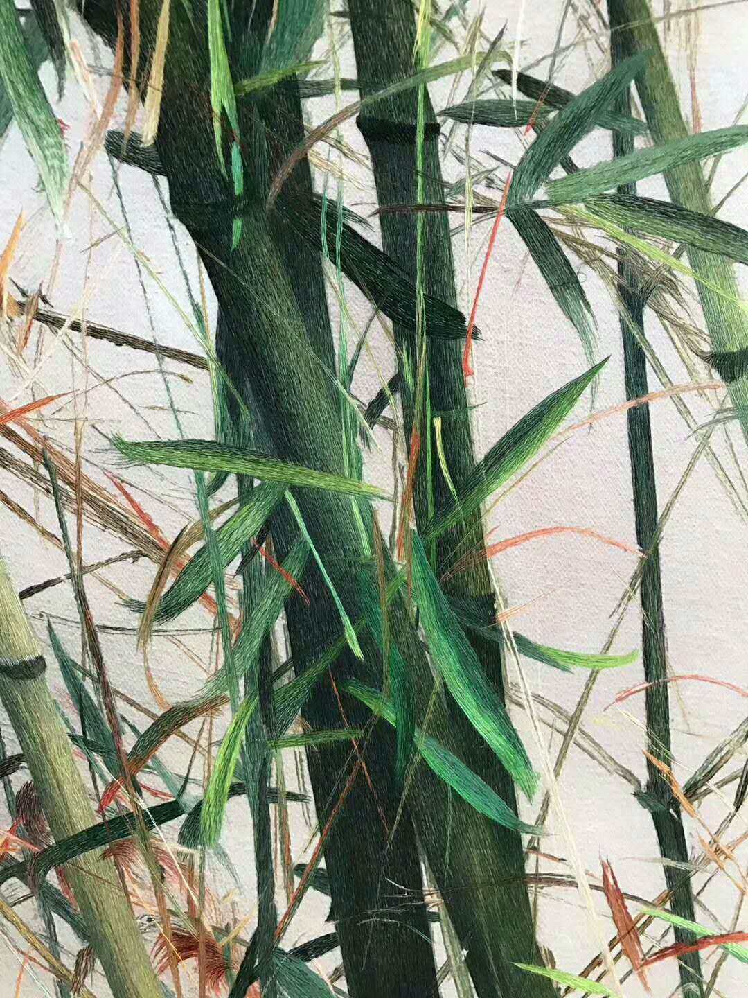 苏绣精品 手工刺绣 竹子竹报平安 汴绣客厅玄关卧室中式装饰画