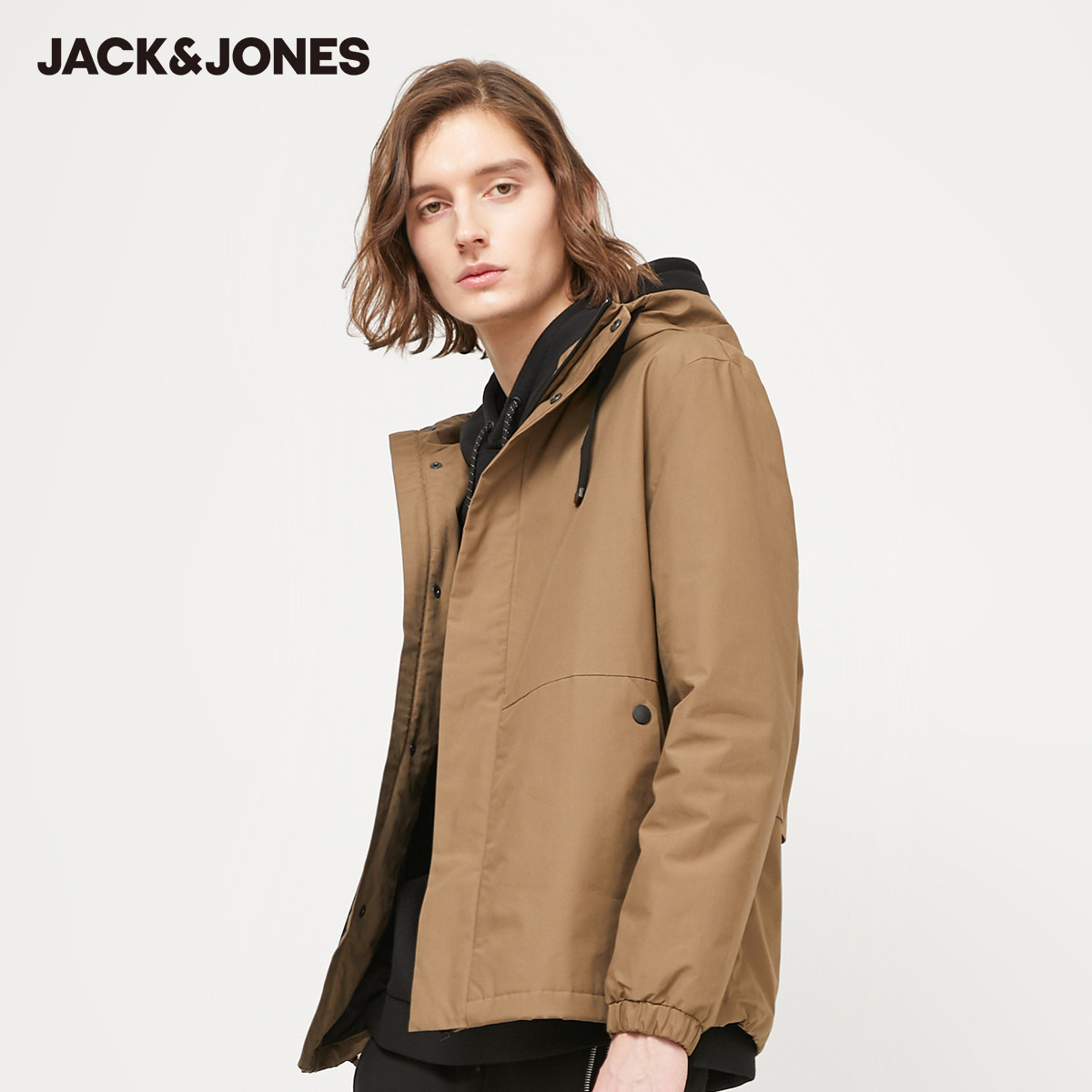 jackjones杰克琼斯冬男工装风时尚百搭连帽短款夹克棉服220109510