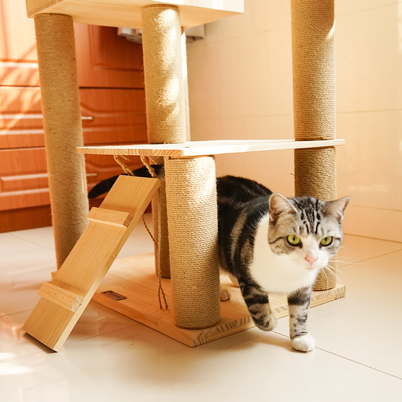 实木橡木大型猫爬架猫窝猫树一体别墅多层猫爬猫爬架