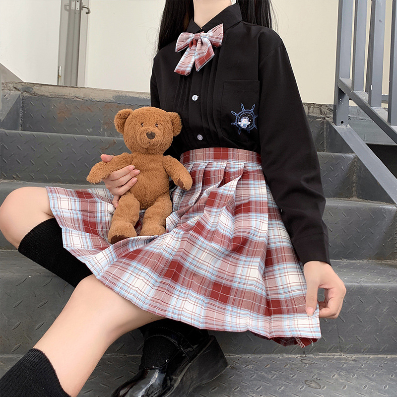 基础款jk女生制服裙正版学院风女装格裙夏季高中班服日本校服百搭