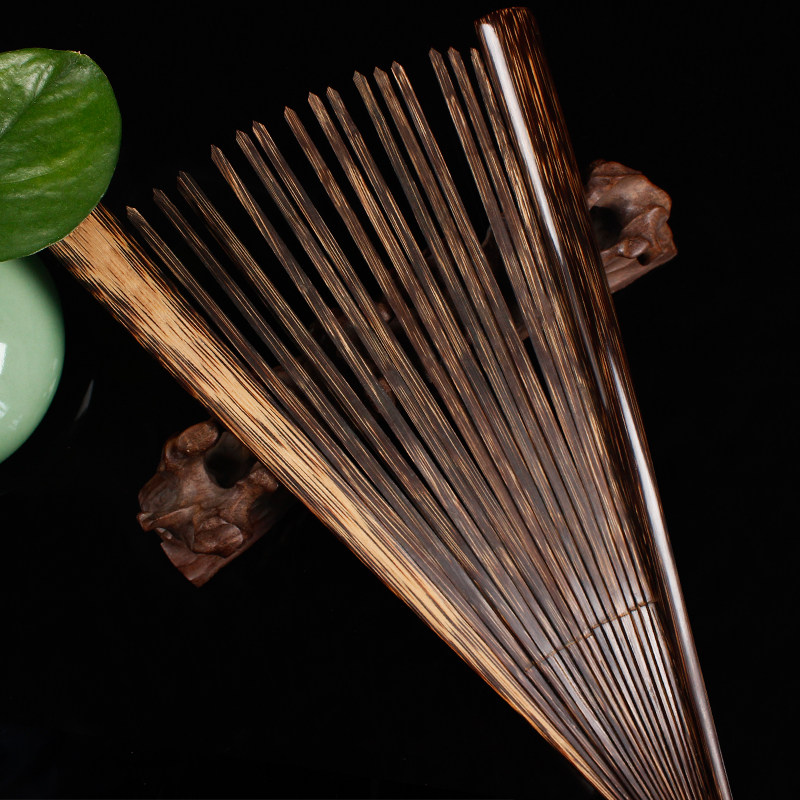 9寸18方金丝棕竹折扇手工扇骨宣纸苏工扇面扇子