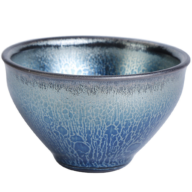 建盏茶杯蓝麒麟单杯茶盏主人杯福建窑杯盏大号纯手工茶碗束口盏