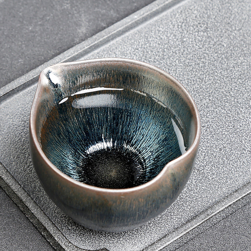 兔毫公道杯建杯盏桃心福建建阳建窑大号手工公道杯