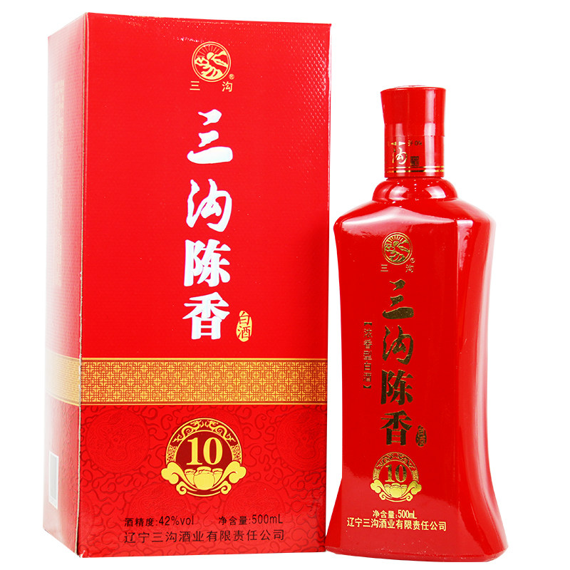 辽宁阜新特产三沟老窖浓香香型白酒10年陈香国产白酒