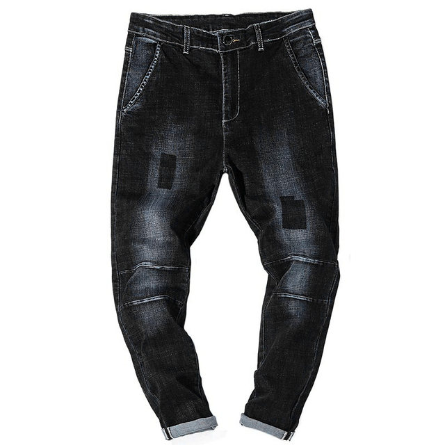 Large size jeans male fertilizer to increase the fat fall loose elastic feet plus velvet pants straight casual trousers Large size jeans male fertilizer to increase the fat fall loose elastic feet plus velvet pants straight casual trousers