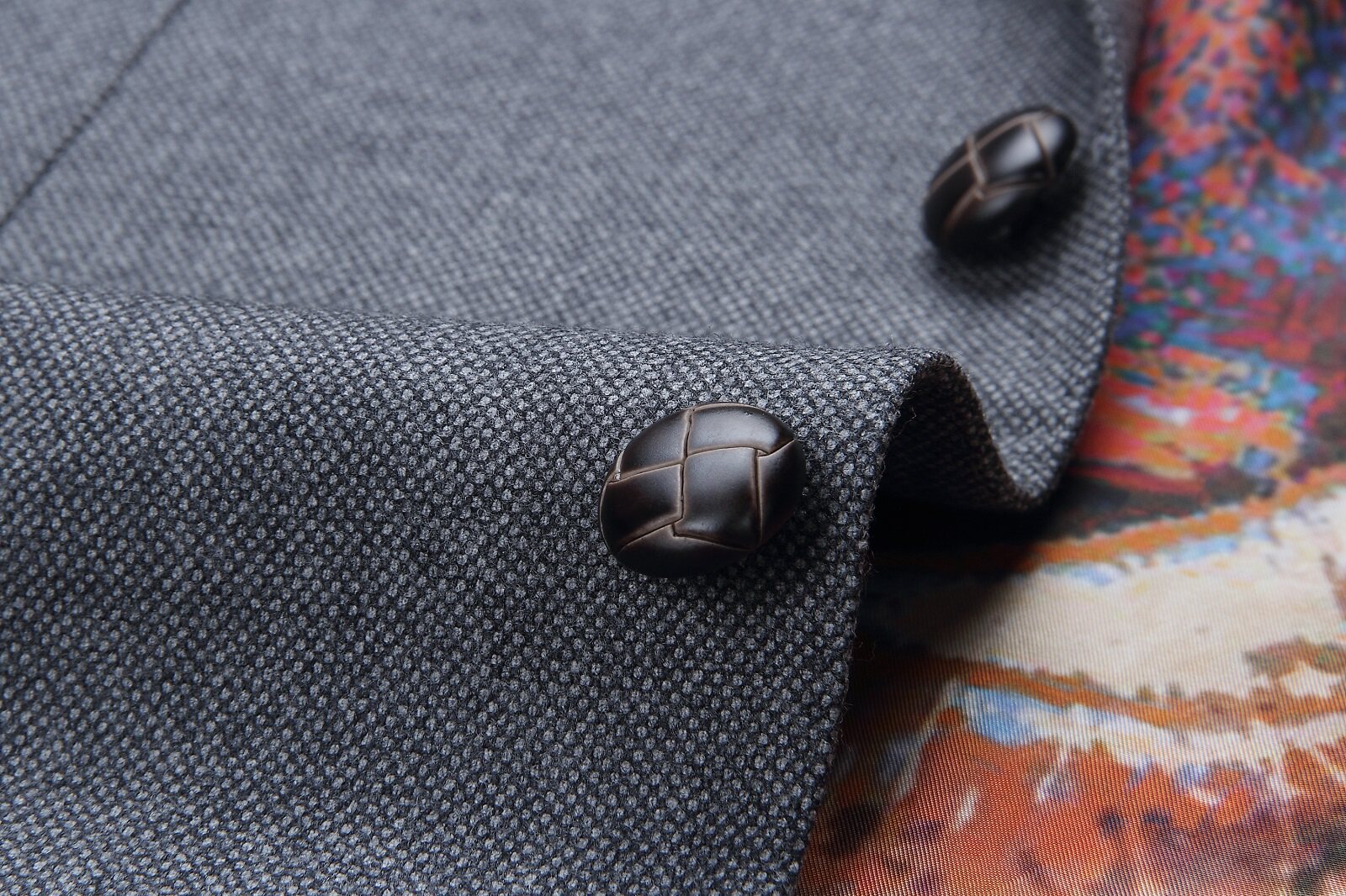 意大利进口面料reda 睿达 羊绒混纺 鹿皮装饰 西服外套 布雷泽