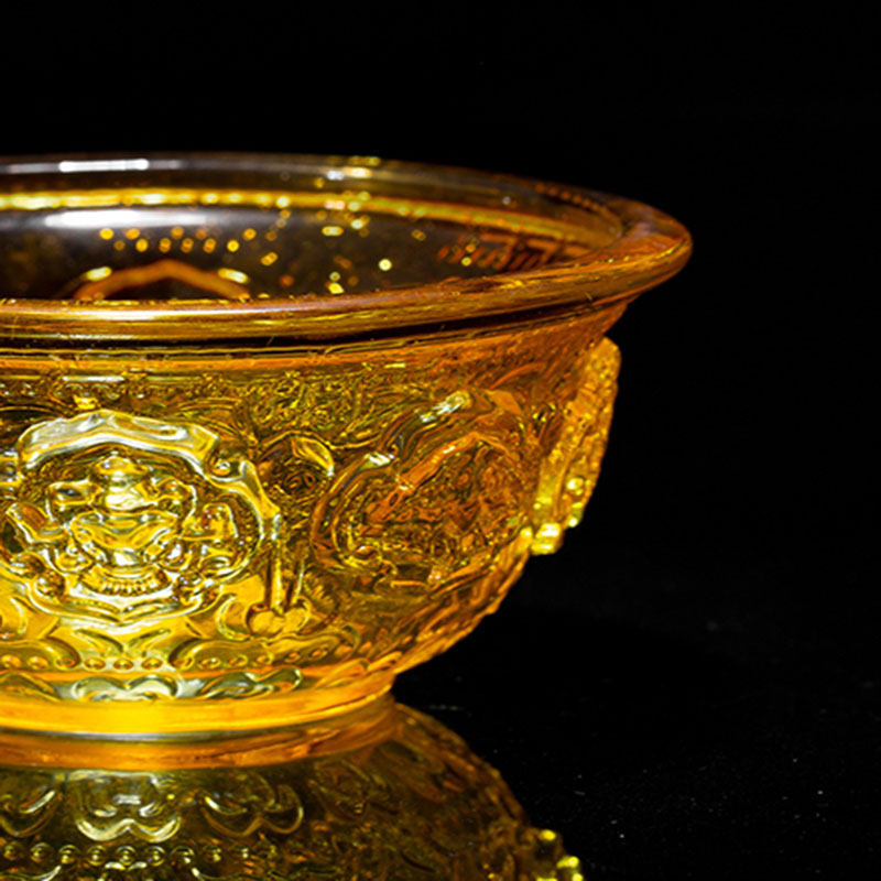 琉璃供碗小号供水碗供水杯佛前斋菜碗佛堂用品摆件