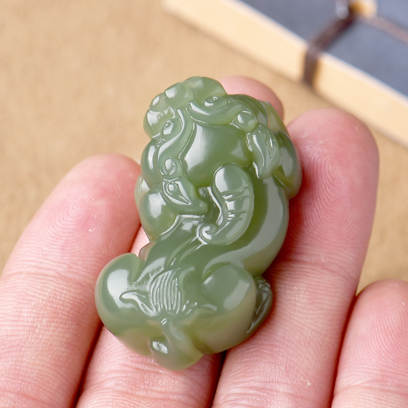 芊雅福开光和田玉貔貅吊坠男款女项链玉石皮丘招财转运貔恘挂件