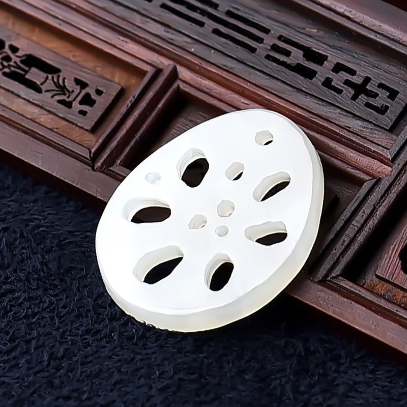 芊雅天然和田玉藕片吊坠路路通玉石玉坠连颈饰