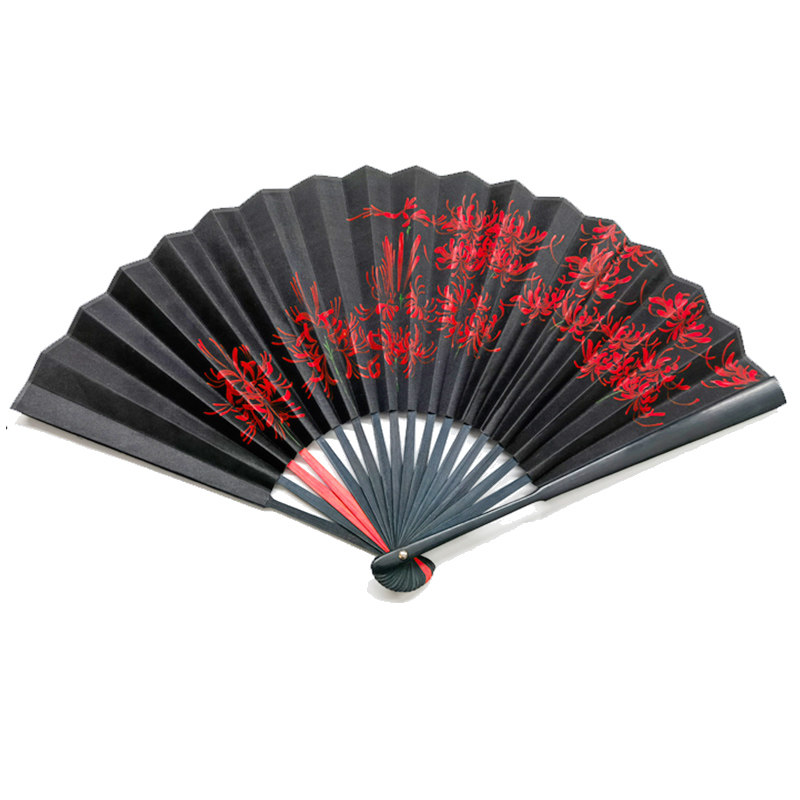 忘川彼岸花折扇手绘血色曼珠沙华黄泉古风流苏题字工艺扇