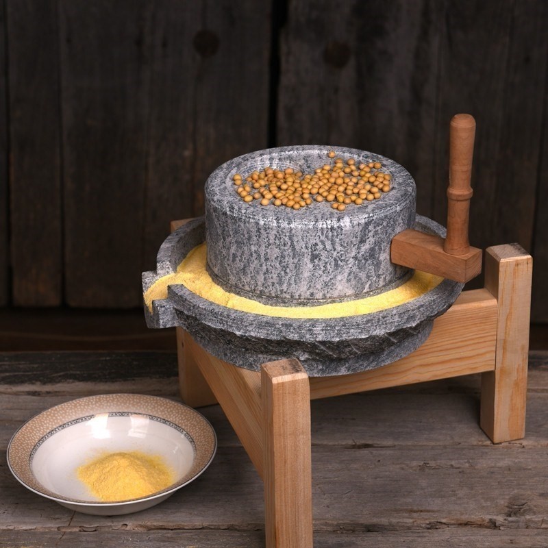 装饰老式玉米面粉石头家用磨粉磨面磨豆浆磨盘小磨盘幼儿园石磨