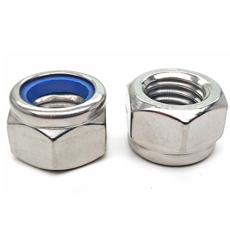 不锈钢锁紧螺母自锁螺帽尼龙防松防脱螺丝帽尼帽螺母