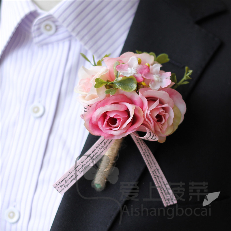 欧式新郎胸花结婚伴郎男士商务襟花仿真花朵胸花