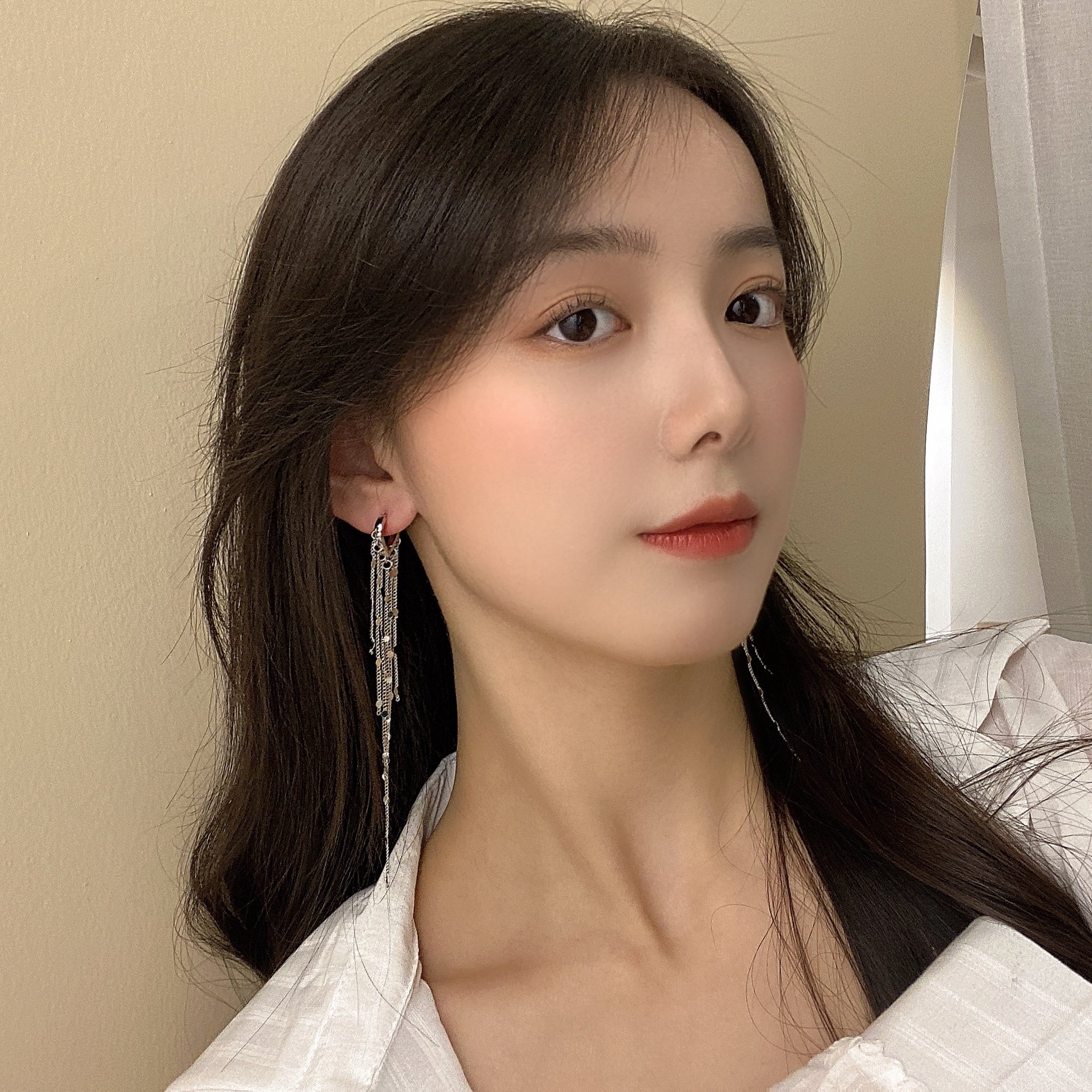 耳环耳坠线条耳饰网红2021气质简约流苏森系新款耳环