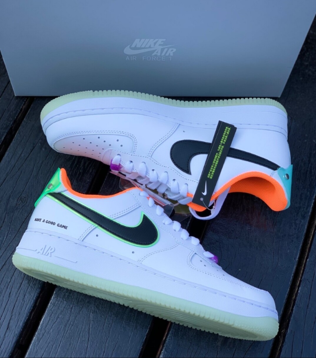 nike air force 1 low af1低帮白橙橙夜光空军一号板鞋do2333-101-mc