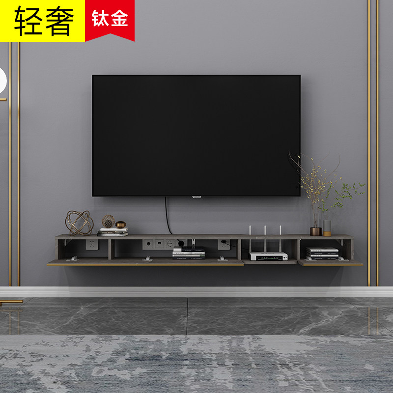 轻奢后现代壁挂电视柜超薄悬空挂壁一字板墙墙上搁板