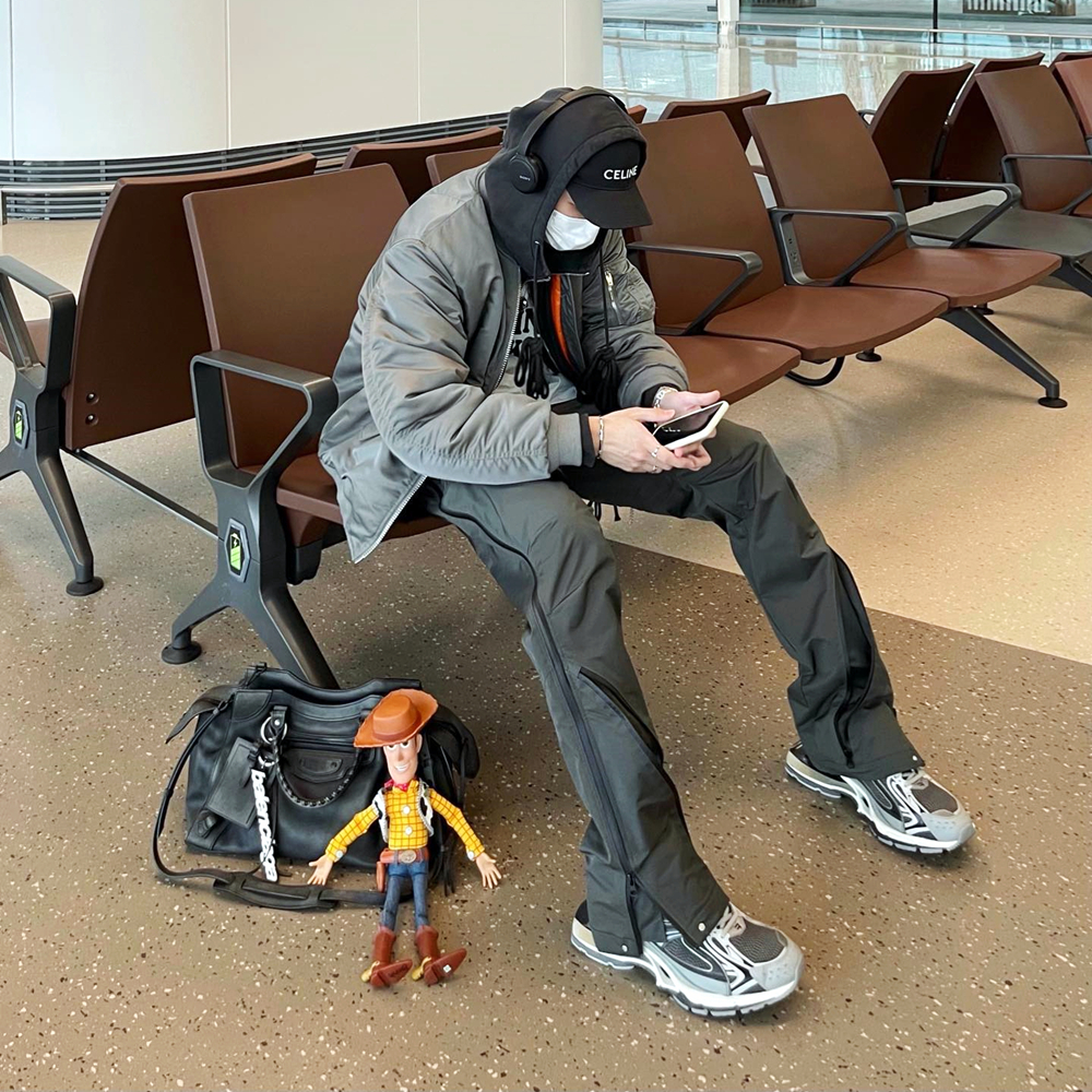 Far archive机能尼龙裤高街潮牌弯刀裤工装裤vibe风长裤侧拉链裤