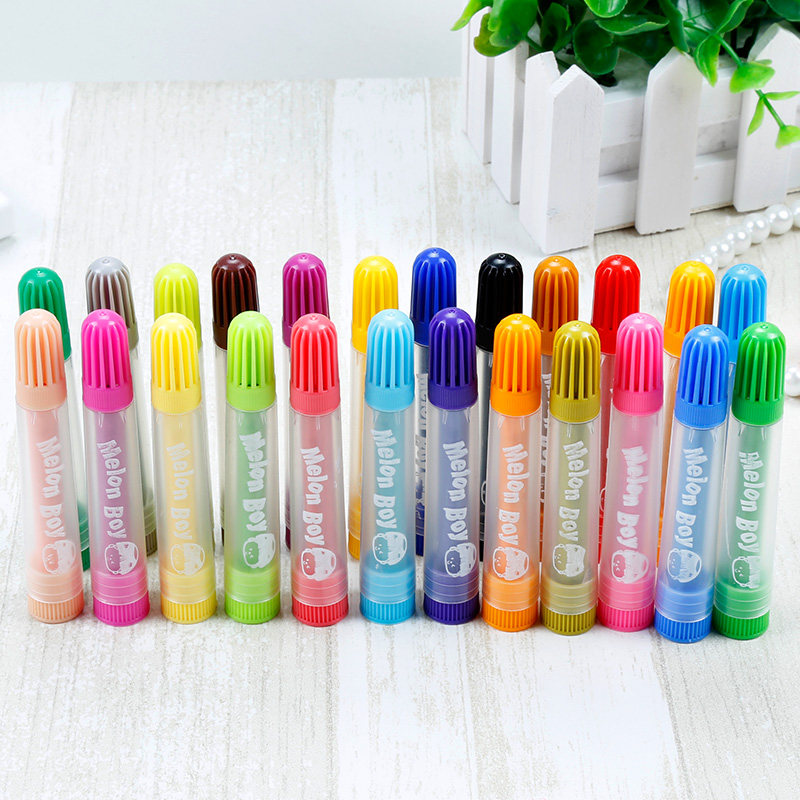 画笔宝宝西瓜太郎涂鸦颜色小孩手绘初学者礼品安全水彩笔