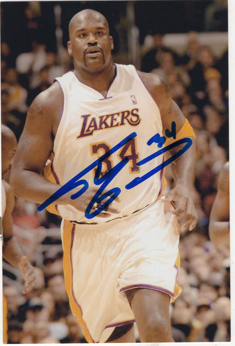 美国著名职业篮球运动员大鲨鱼奥尼尔亲笔签名照片含证书证据链