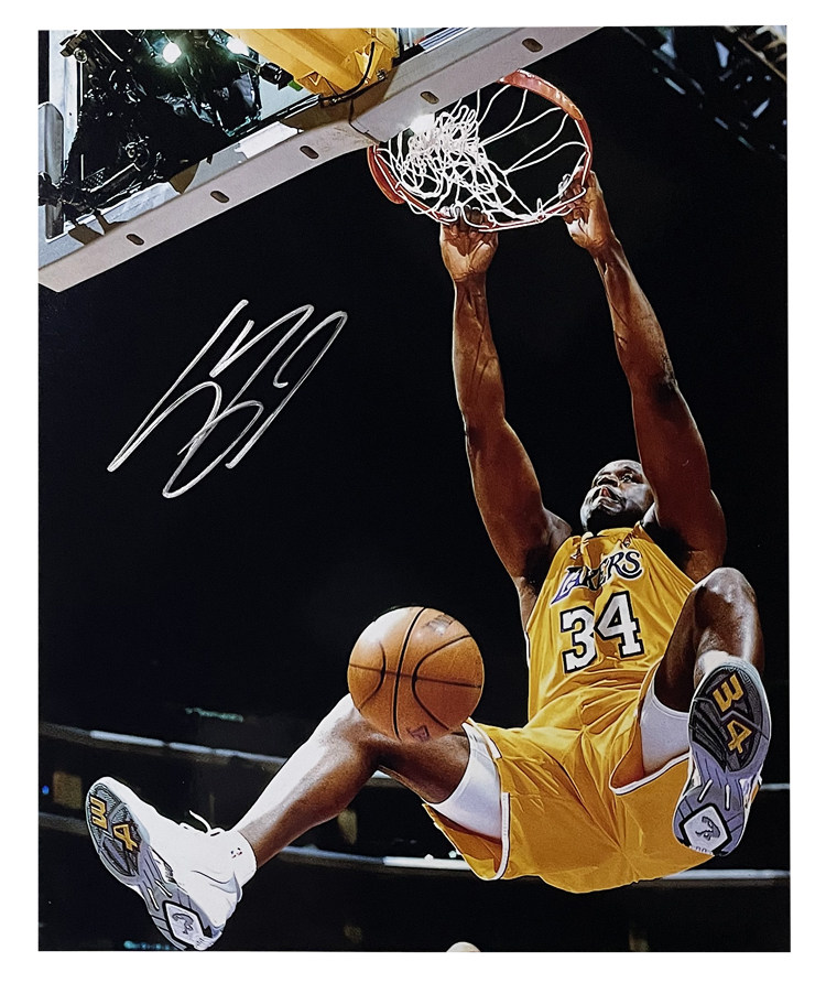 shaq奥尼尔亲笔签名照片 收藏 湖人队 含证书 裱框 - 爱购网