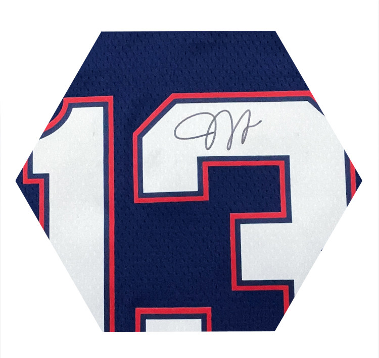 网队詹姆斯哈登亲笔签名球衣75周年复古裱框证书文化