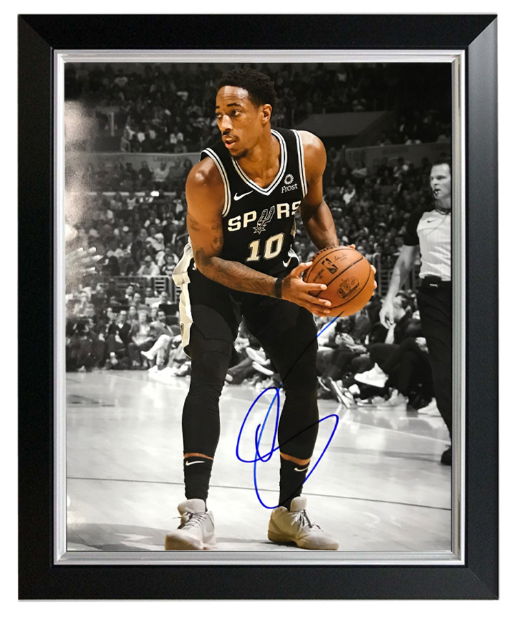 proof 德玛尔德罗赞demar 照片 含sa证书 derozan 亲笔签名海报 裱框