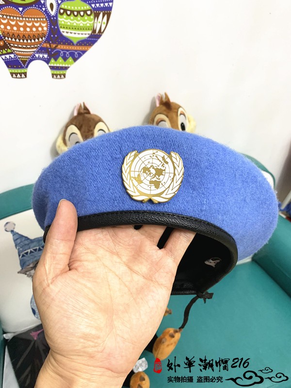 维和步兵营同款正宗羊毛徽章贝雷帽 男女大小号时尚潮帽 杜淳军帽