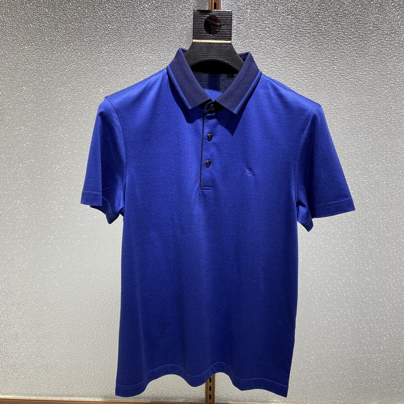 金 镇货2022年夏季新款羔端槡蚕丝翻领纯色商务短袖T恤原1890剪标