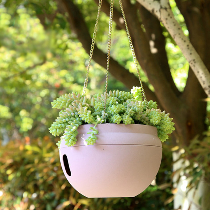 多肉吊兰室内悬挂花盆塑料懒人吸水吊盆阳台花盆