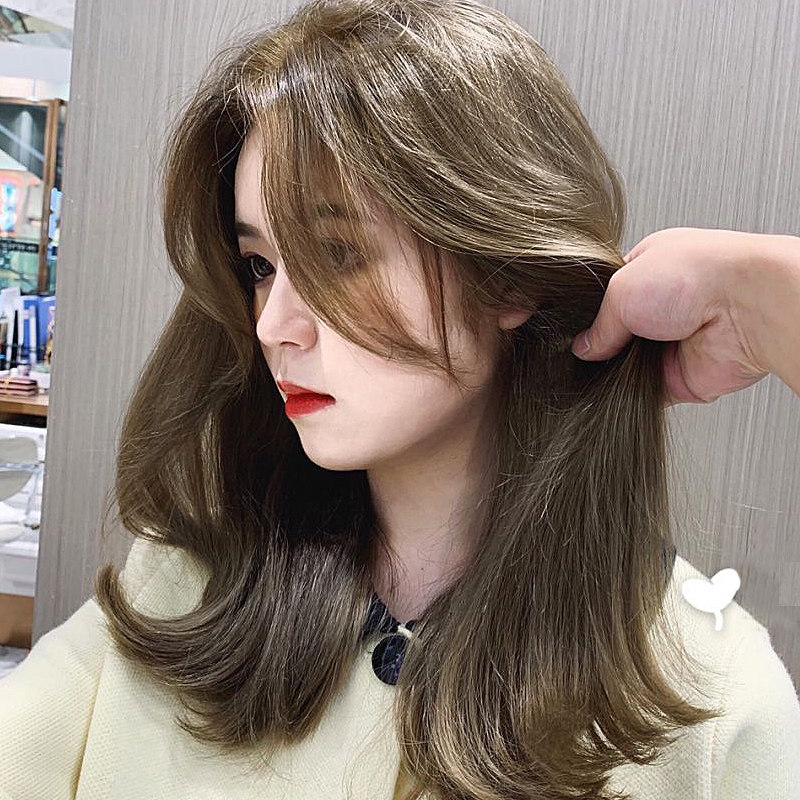 青色亚麻麻色染发剂膏脏青木奶茶灰棕头颜色直接彩染