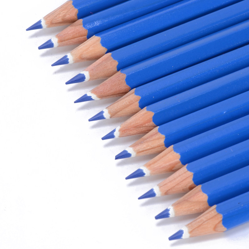 铅笔可擦蓝色德国盒装专业画画铅笔画彩色色带铅笔