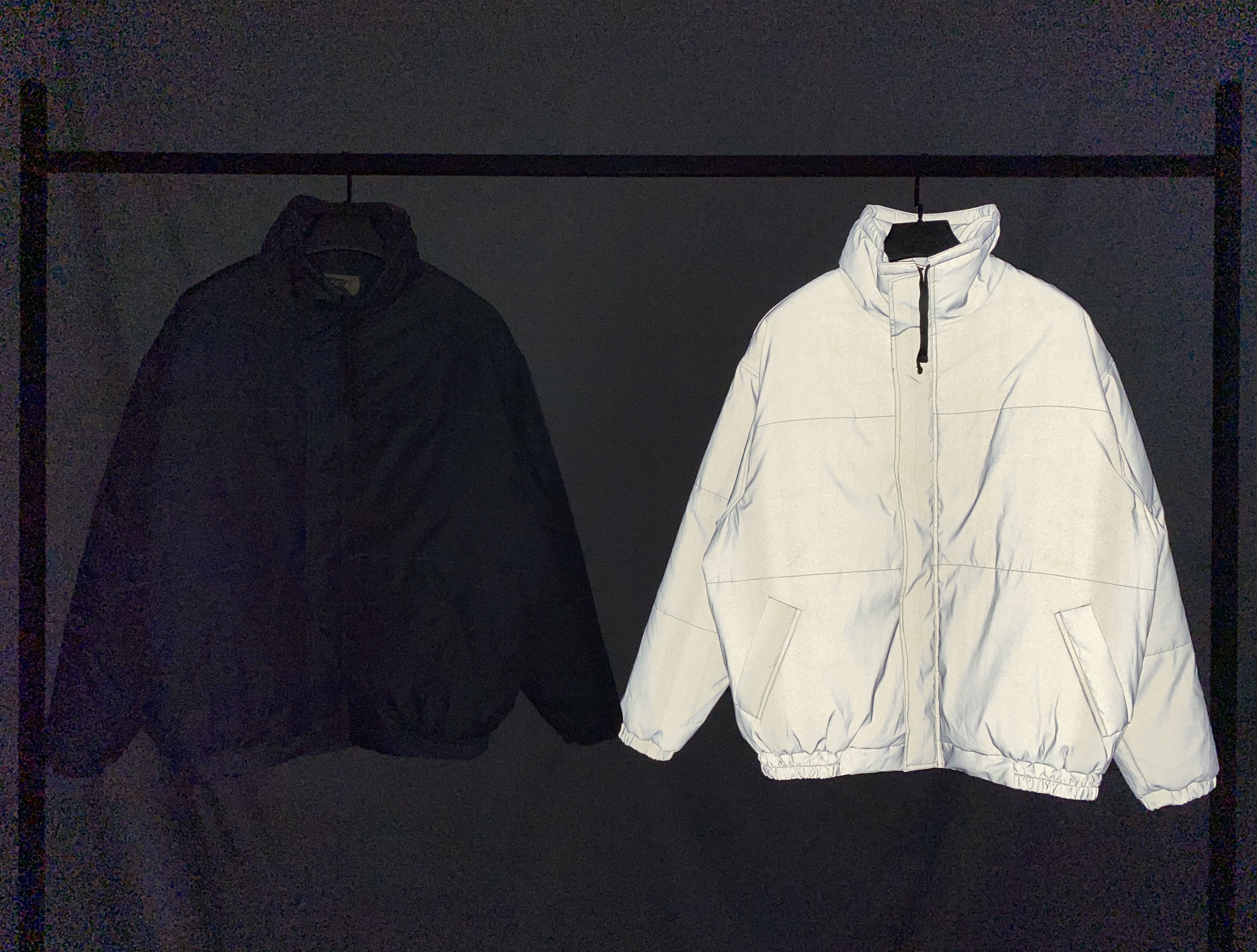 fogessentials复线炫彩镭射反光羽绒棉服外套保暖棉衣