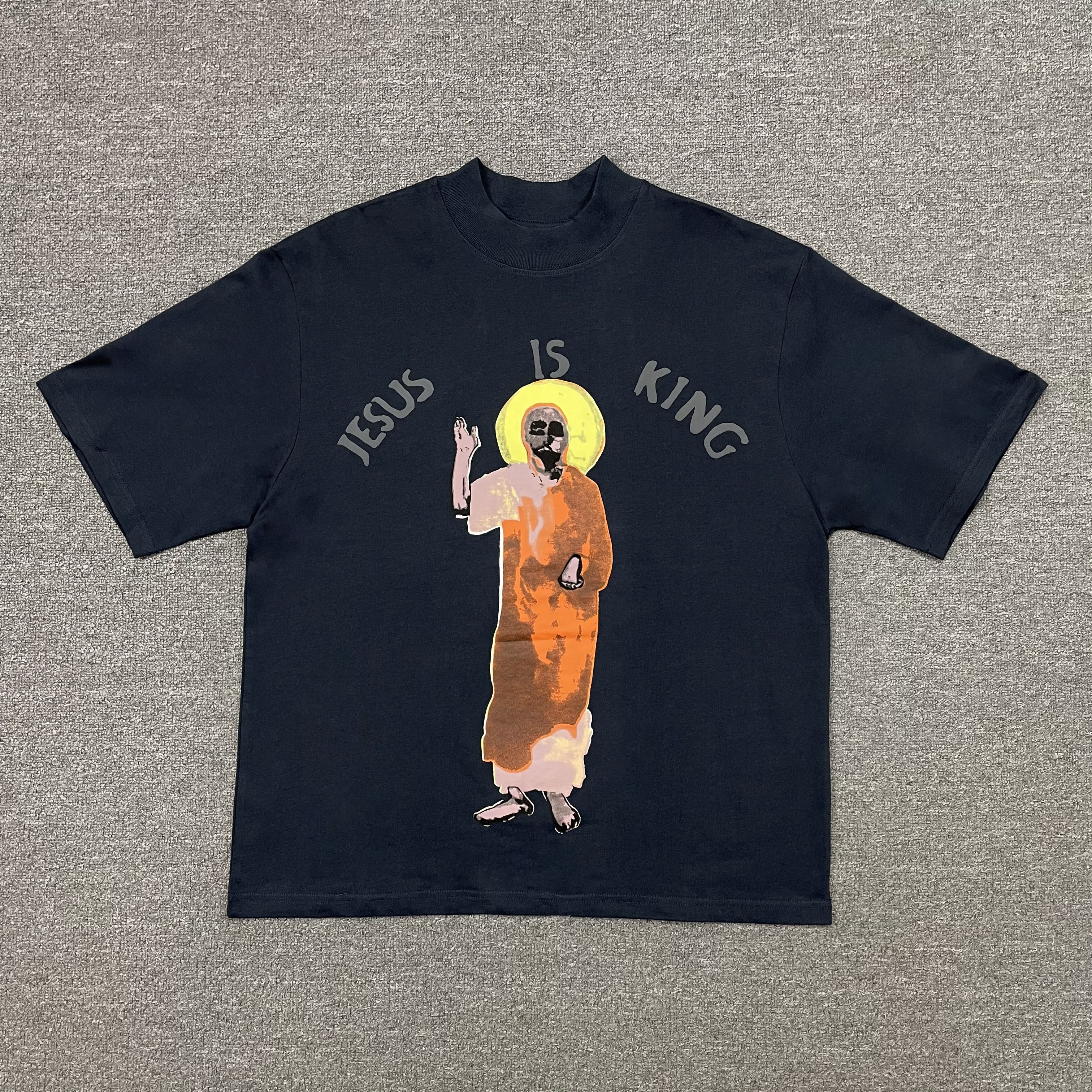 cpfmkanye发泡印花侃爷耶稣短袖jesusiskingt恤