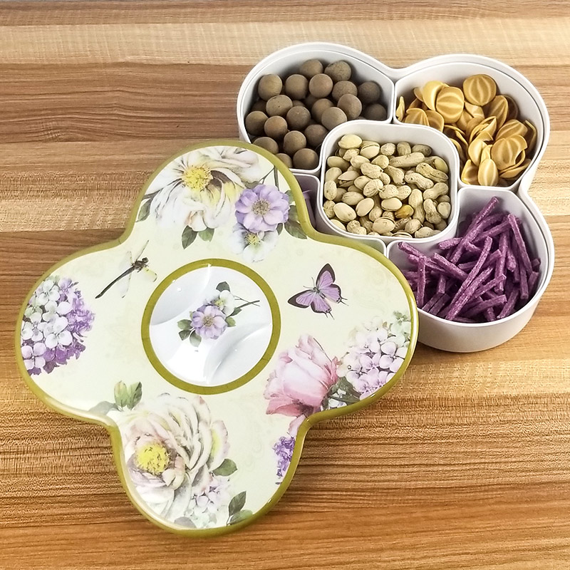 瓜子花生糖果盘分格带盖创意家用个性客厅可爱零食盘