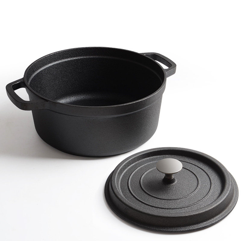 时代铸铁炖锅双耳煲汤汤锅加厚厚生铁锅炖肉炖锅