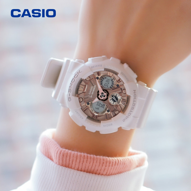 卡西欧手表gshock官网樱花花粉运动双显防震学生日韩腕表