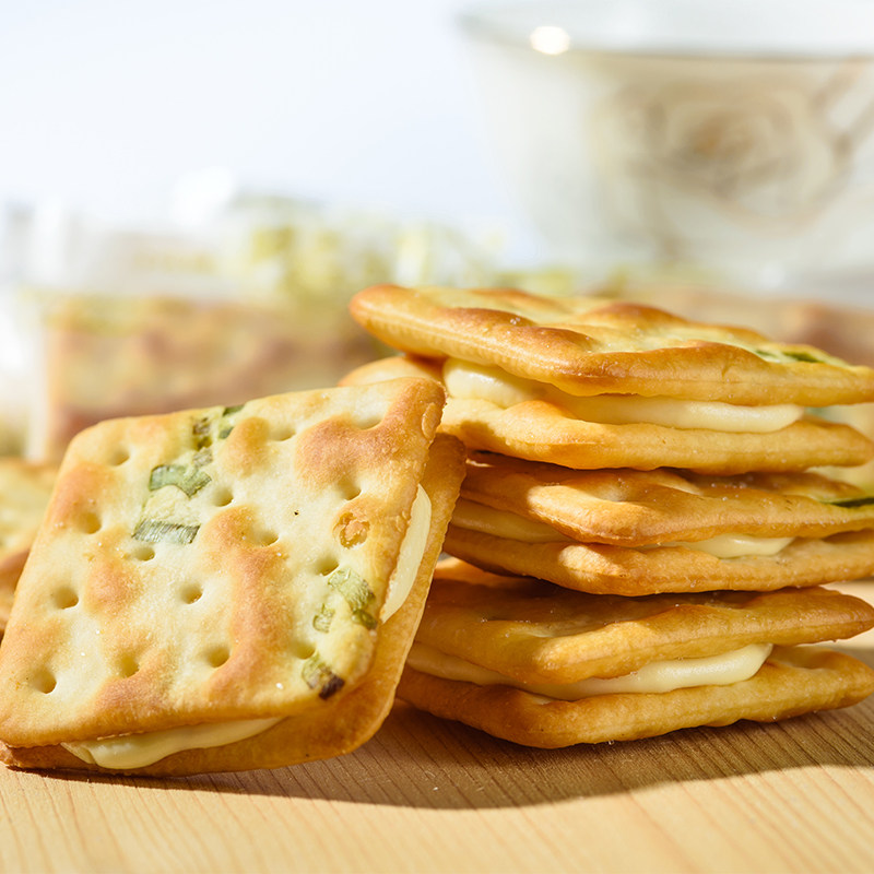 台湾进口特产风情手工香葱牛轧饼毛老爹办公室零食夹心好吃的饼干