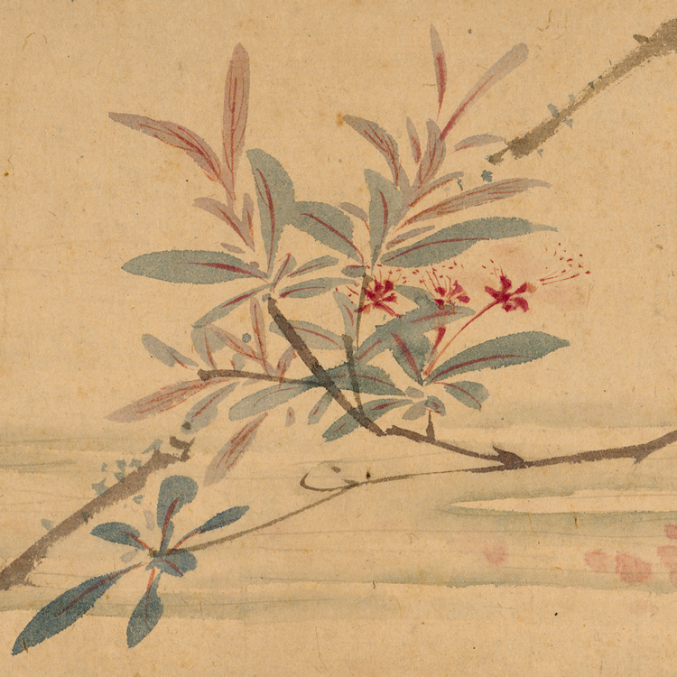 明唐寅落花诗卷仿古画名画真迹复制品古代中式国画