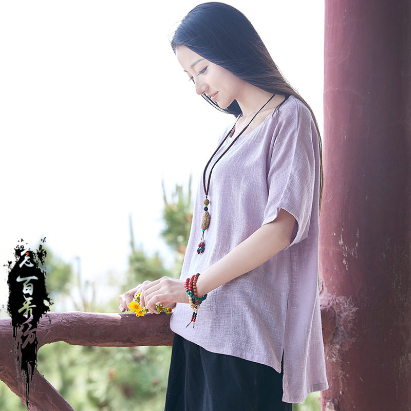 佛系禅意女装秋冬古风禅服中国风居士服复古棉麻料寸衫女茶服上衣
