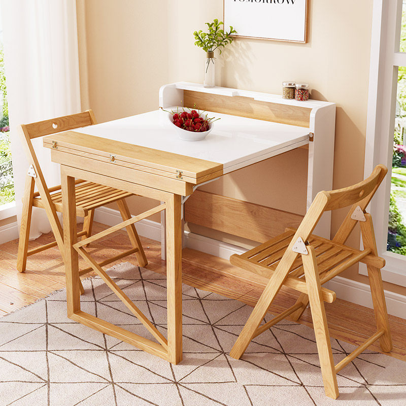 北欧折叠餐桌小户型家用简易小型多功能简约现代方形伸缩吃饭桌子