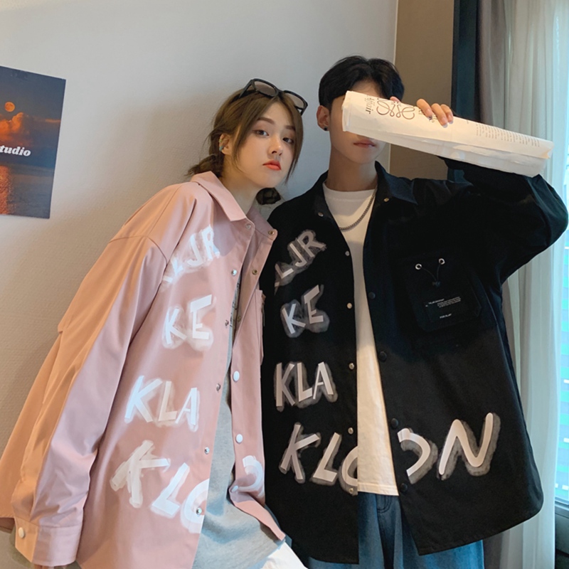 法式情侣装小众设计感秋装长袖衬衣春季男2022新款衬衫外套上衣服