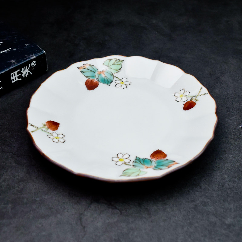 碟子日本进口九谷烧厘米骨碟糕点日式陶瓷餐具碟