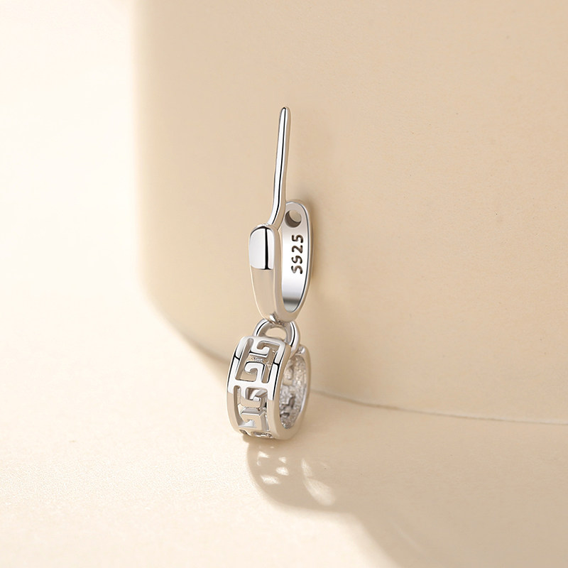 银扣扣子s925吊坠瓜子扣头翡翠玉器水晶夹扣扣