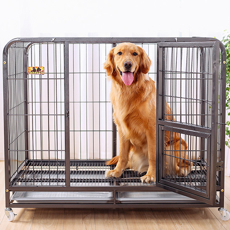 金毛狗笼子中型大型犬方管铁笼子特大号加粗阿拉斯加哈士奇带厕所